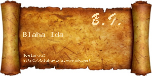 Blaha Ida névjegykártya