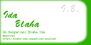 ida blaha business card